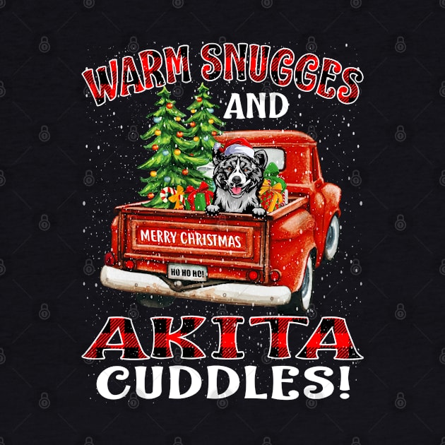 Warm Snuggles And Akita Cuddles Ugly Christmas Sweater by intelus